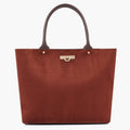 Buy Suede Zipper Tote Bag - Dark Brown in Pakistan