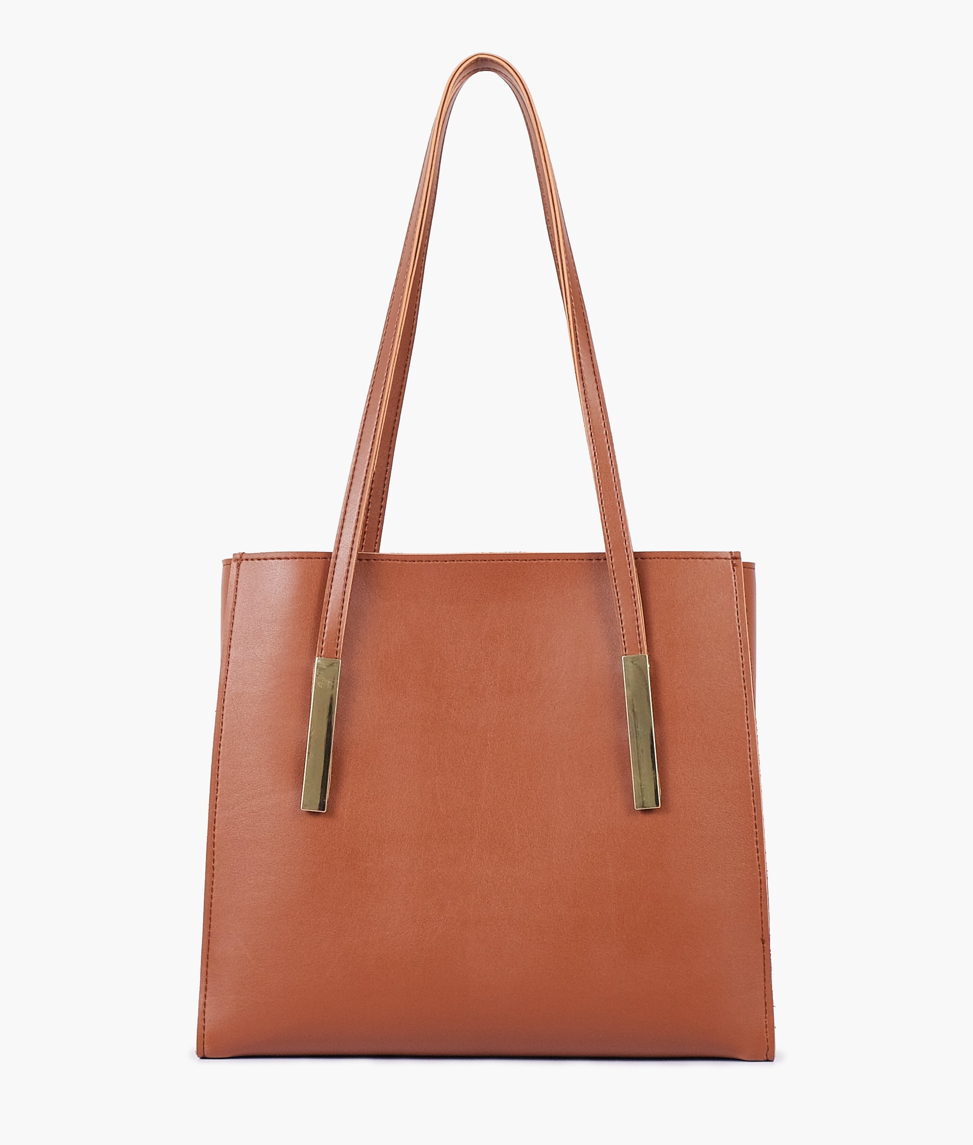 Buy Zipper Shoulder Bag With Long Handle - Brown in Pakistan