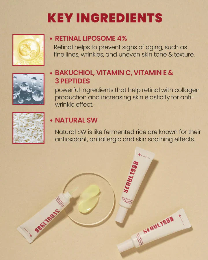 K-SECRET SEOUL 1988 Eye Cream : Retinal Liposome 4% + Fermented Bean - 30ml
