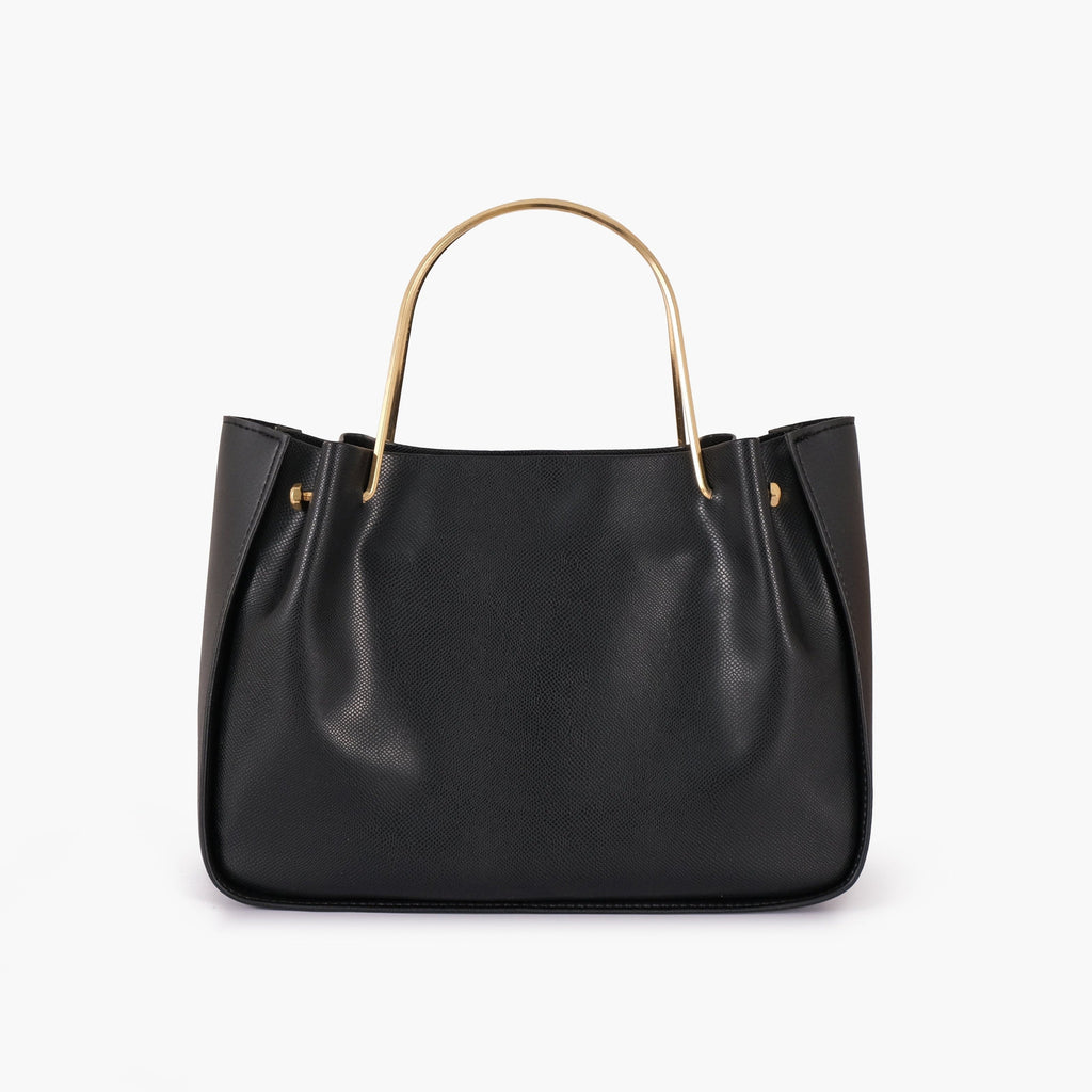 Buy Pearl Black Metallic Handle Shoulder Bag in Pakistan