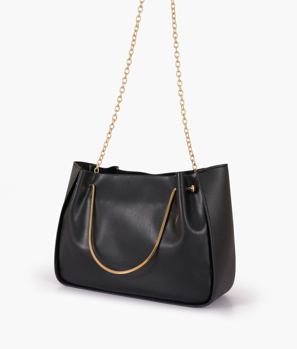Buy Pearl Black Metallic Handle Shoulder Bag in Pakistan