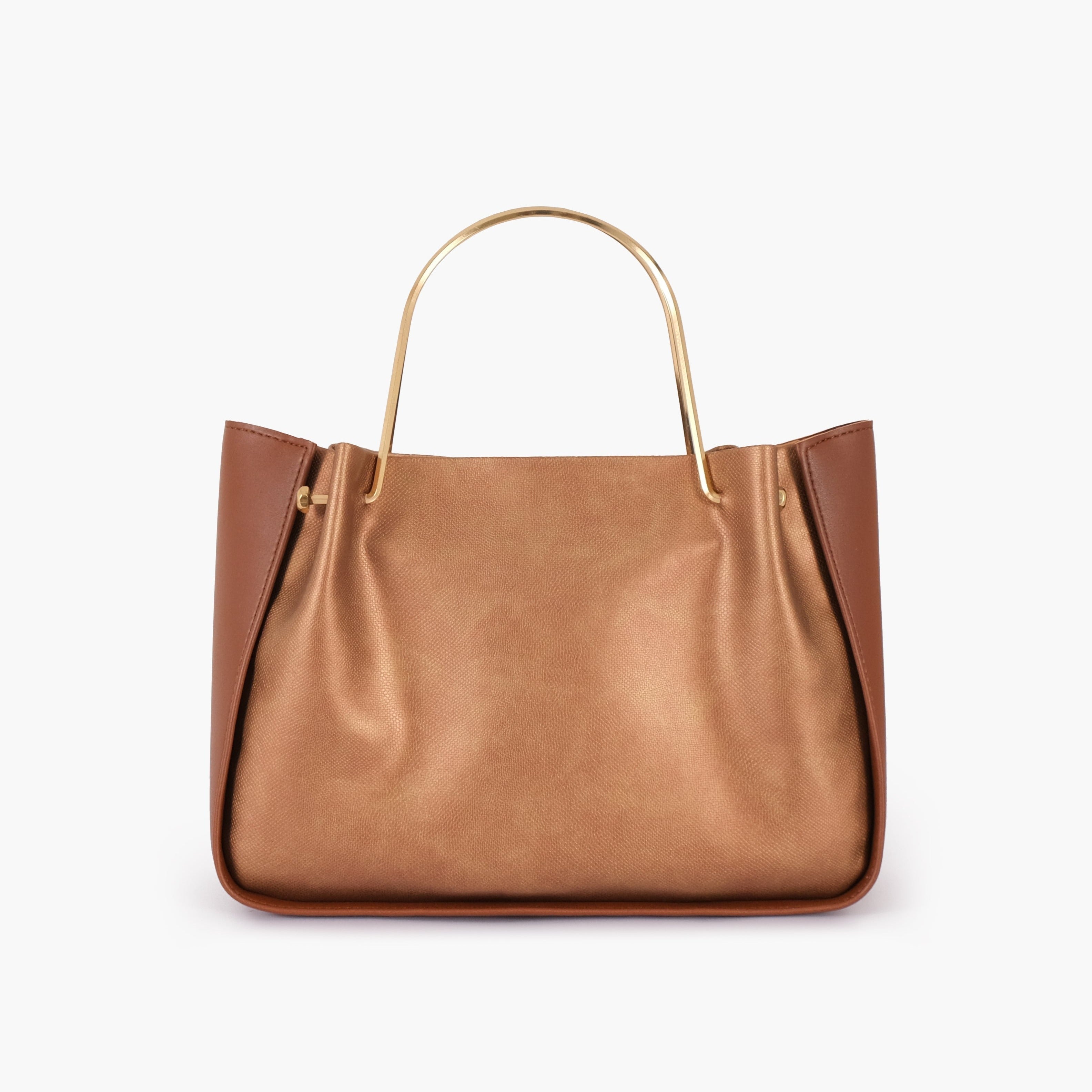 Buy Rust Metallic Handle Shoulder Bag in Pakistan