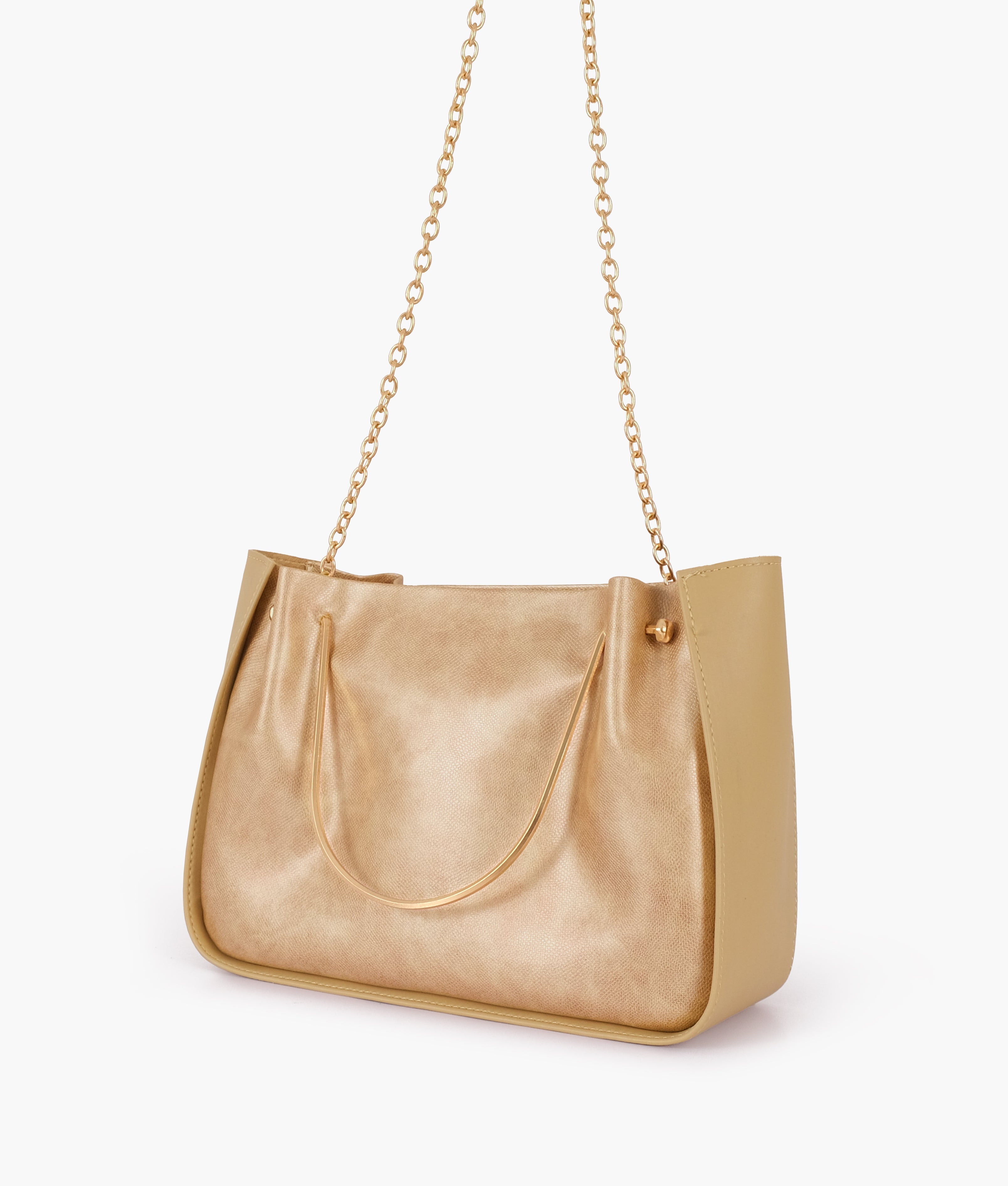 Buy Sandy Metallic Handle Shoulder Bag in Pakistan