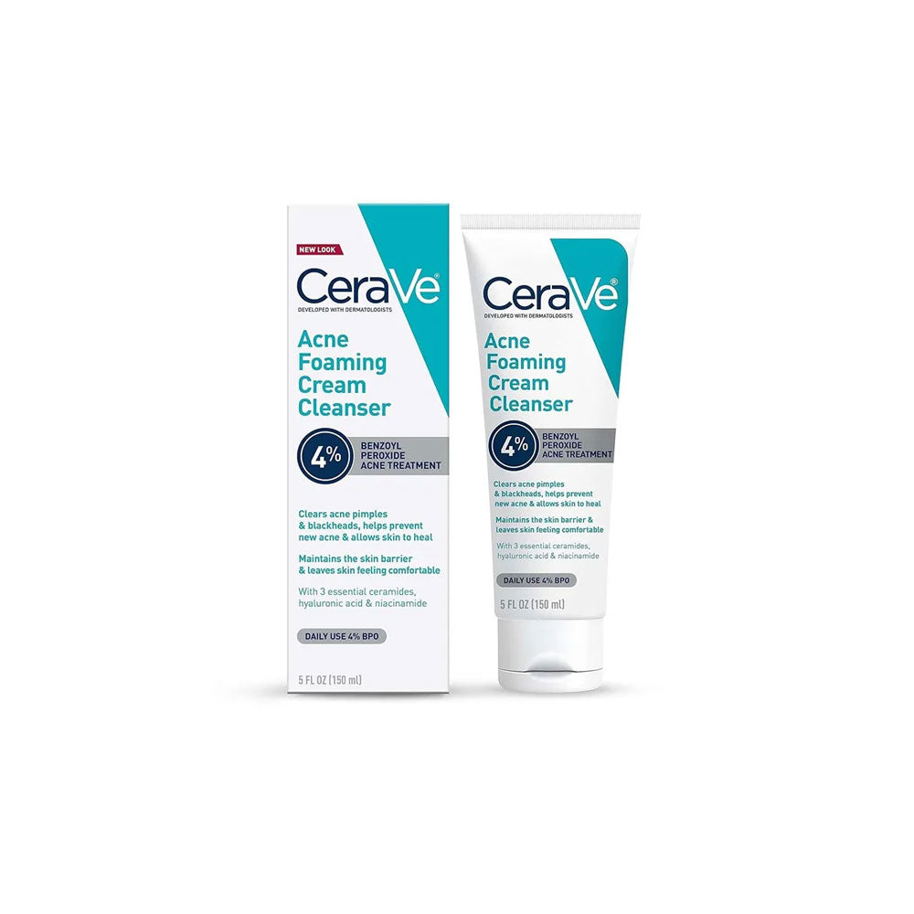 CeraVe Acne Foaming Cream Cleanser with 4% Benzoyl Peroxide (150ml)
